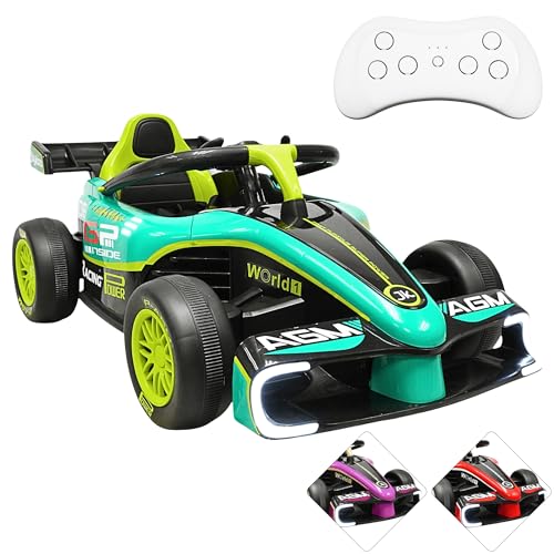 Joykoo -Montable Electrico para Niños Carro de Carreras Formula 1 Conexión Bluetooth USB Función Mecedora Música Control Remoto Batería...