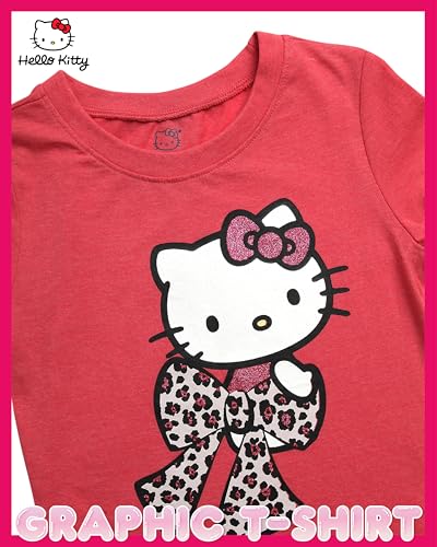 Image of Hello Kitty Girls Shirts - Short Sleeve Cute Casual Crewneck Graphic Tees Shirts for Girls Tops T-Shirt (Sizes: 4-12),
