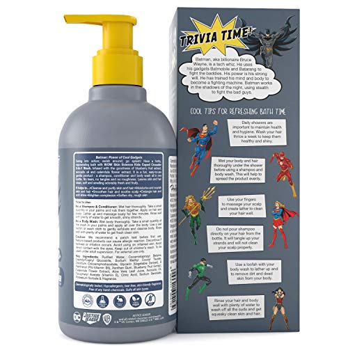 Image of WOW Skin Science Kids 3 in 1 Wash - Shampoo + Conditioner + Body Wash - Caped Crusader Batman Edition - No Parabens, Color, Mineral Oil, Silicones & Sulphate, 300 ml