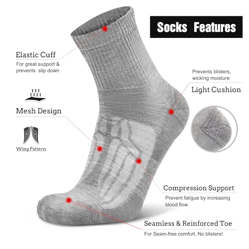 Image of Busy Socks 3 Pack Quarter Thin Merino Wool Blend Running Socks Men's Women's lightweight Low Cut Ankle Walking Wool Sock