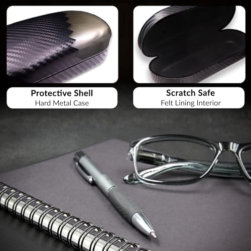 Image of MyEyeglassCase - Large Sunglasses Case - Hard Glasses Case Holder w /Pouch & Cloth - Eyeglass Case Aviator Frames Men & Women