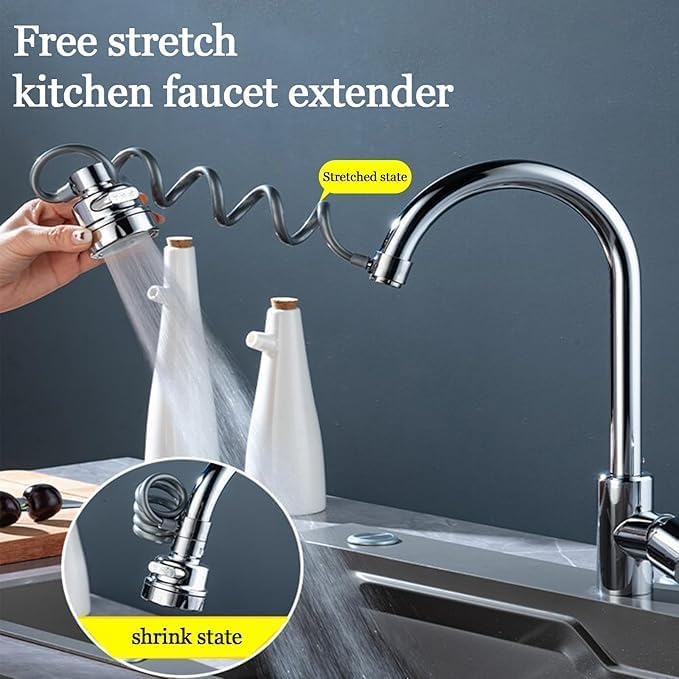 HEJISUN Kitchen Faucet Head Replacement - 3 Spray Modes Aerator, Sink Sprayer With Infinite Angles, Movable Extender for Kitchen Sink (Pack of 1) 2
