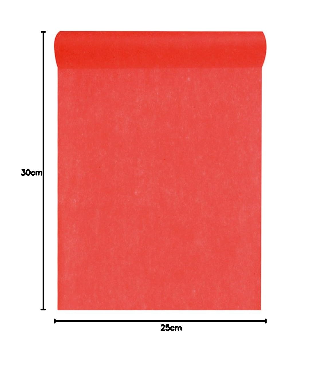 FRKOKRFA Runner da tavola in tessuto non tessuto, rosso, 25 m x 30 cm Runner decorazione da tavolo rotolo, per compleanni, matrimoni, battesimi, comunioni e altre celebrazioni