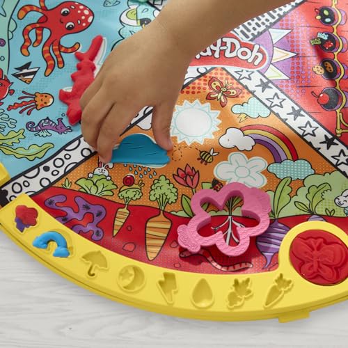 Play-Doh Tapis de Voyage, Coffret Découverte avec Pâte à Modeler, Kit Créatif avec Accessoires, Activité Manuelle, Jeux Créatifs et Artisanat Artistique pour Enfants