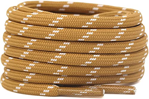 Image of Shoelaces for Hiking Shoes, Outdoor Walking Sneakers, Outdoor Hiking, Climbing, Basketball, Work Boot, Running, Sport Shoes (120 Cm /48 Inch, Camel White)