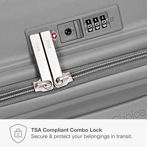 Image of Traveler's Choice Ultimax II Polycarbonate Hardside Luggage with Spinner Wheels, Slate Gray, 21-Inch Carry-On, Ultimax II Polycarbonate Hardside Luggage With Spinner Wheels