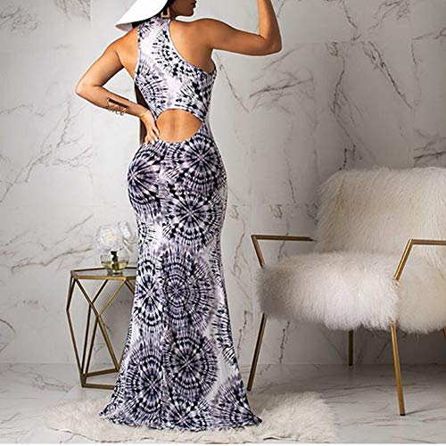 Women's Off Shoulder Elegant Maxi Long Dress White+Black L - Image 3
