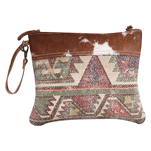 Image of Myra Bag Aztec Purse for Women - Canvas Bag with Real Leather Detailing, Boho Handbags for Women, Cute Western Purse