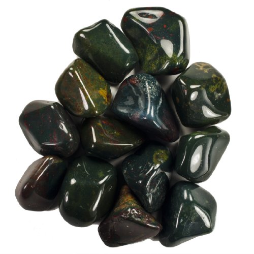 Hypnotic Gems Materials: 1/2 lb Bulk Tumbled Bloodstone Stones from India - Natural Polished Gemstone Supplies for Wicca, Reiki, and Energy Crystal HealingWholesale Lot