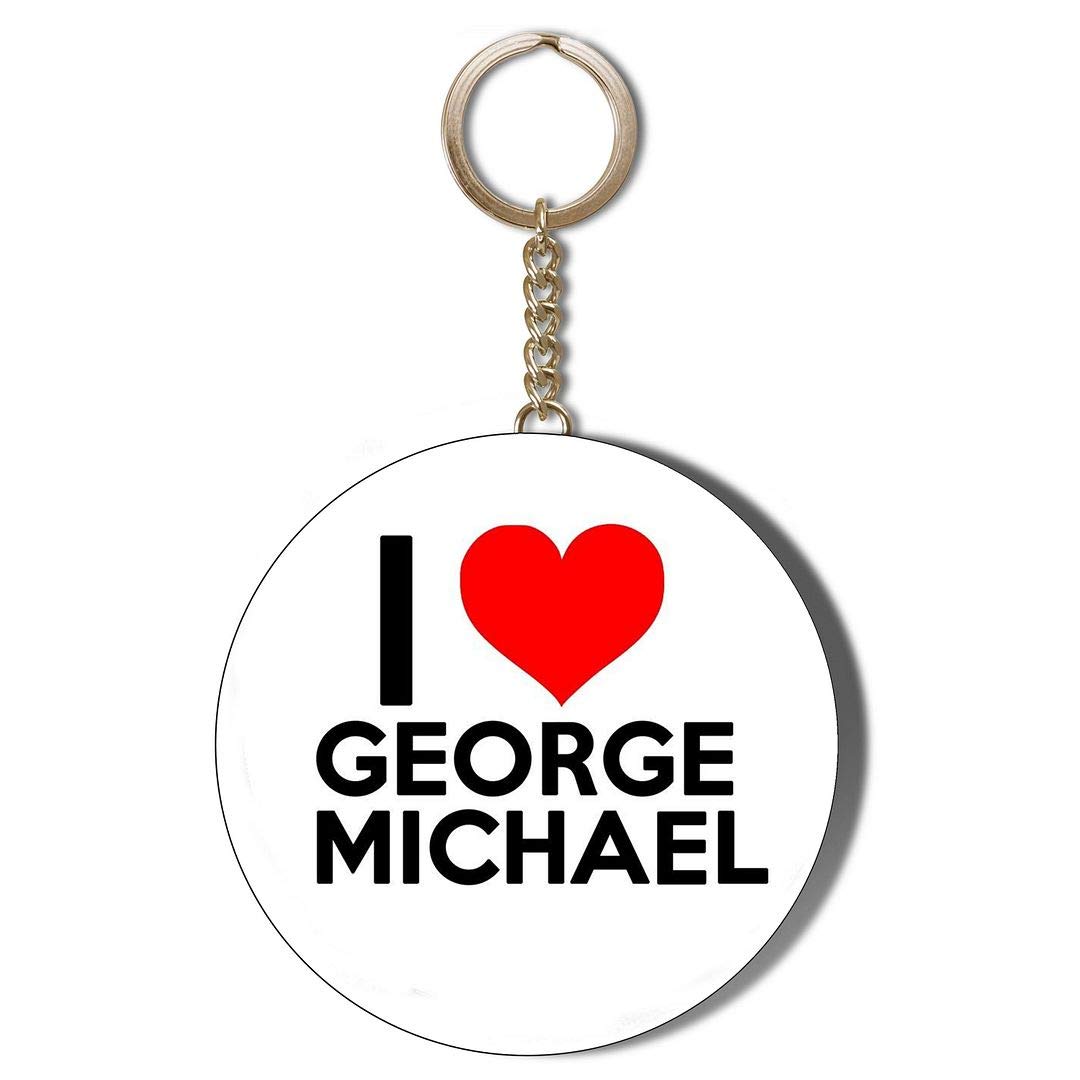 Gift Insanity I LOVE GEORGE MICHAEL 58mm CHAIN KEYRING BOTTLE OPENER