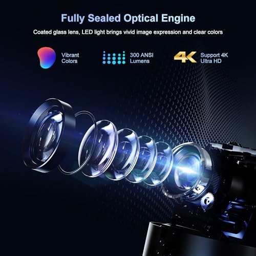 Beamer【Autofocus/trapeziumcorrectie】 Draagbare beamer met 5G wifi en Bluetooth, mini-beamer, 4K native 1080p outdoor projector, thuisbioscoop, videobeamer compatibel met - Image 4