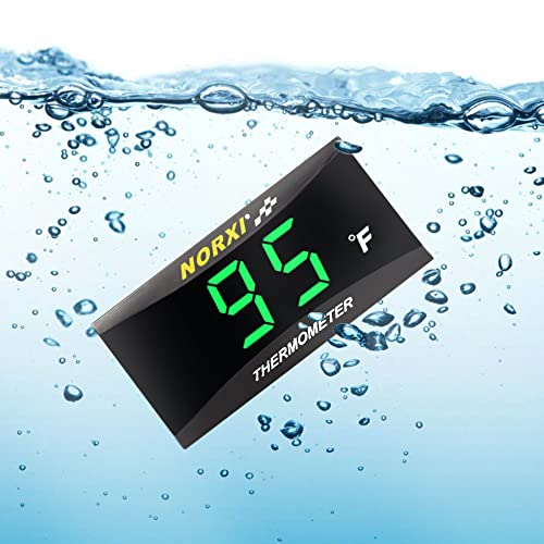 Motorcycle Water Temperature Meter Fahrenheit Thermometer Universal Digital Water Temperature Gauge Super Slim Style Thermometer For Racing Scooter Led Display Dc 12V (Blue) #TOP2