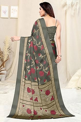 Image of MIRCHI FASHION Saree for Woman Chiffon Floral Printed | Lightweight Daily Wear Women's Sari with Unstitched Blouse Piece (Available in 20 Colors)