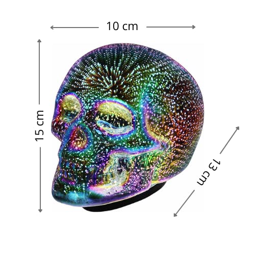 Lámpara de mesa LED de calavera, requiere 3 pilas AAA, ideal para decoración de habitación, lámparas de decoración de mesa, lámpara de lava, Halloween 6