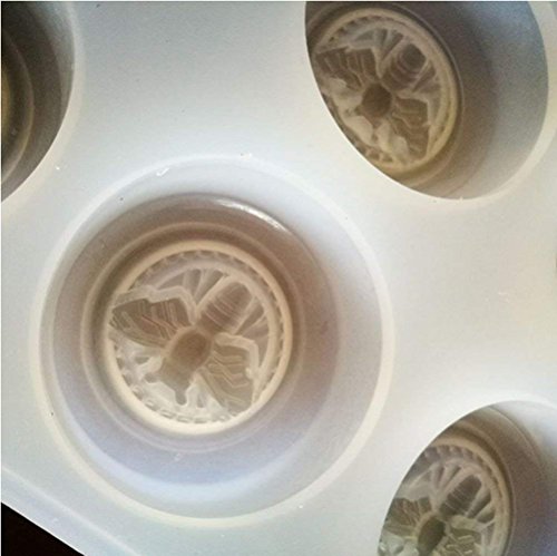 6 Holes Bee/Honeycomb Silicone Cake Mold, 3D Diy Handmade Soap Molds, Craft Art Soap Candle Making Mould, Cake Fondant Decorating Mold, Art Soap Clay Molds, Cake Chocolate Sugarcraft Baking Tool #TOP4