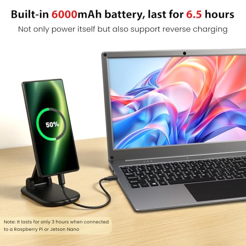 Image of ELECROW 15.6 Inch Portable Monitor with Keyboard, Lapdock Display with Built-in Battery & RPi5 Adapter, 1080P FHD IPS USB C Computer Monitors Compatible with Raspberry Pi, PC, Phone, Mac, Game Console