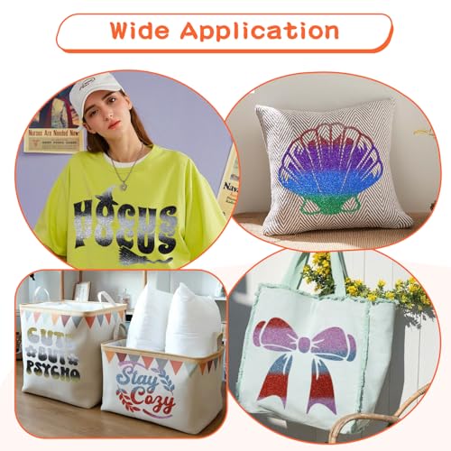Image of guangyintong Rainbow Glitter Heat Transfer Vinyl Rolls - 12 inch x 8ft Silver-Black-Gold Gradient Glitter HTV Vinyl for Shirts, Iron On Vinyl for All Cutter Machine - Easy to Cut & Weed for Vinyl Design