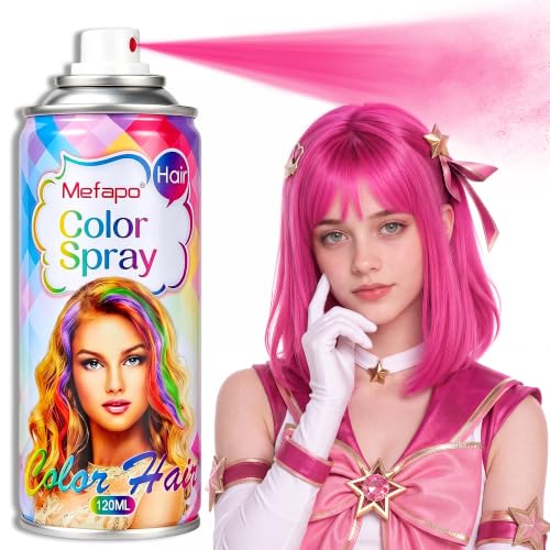 Acomler Pink Hair Spray Temporary Hair Color Spray for Kids Women Men, One-Day Hair Color Wax, Washable Temporary Hair Dye for Cosplay, Party, Christmas, Halloween, Crazy Hair Day (Pink, 4.06oz)