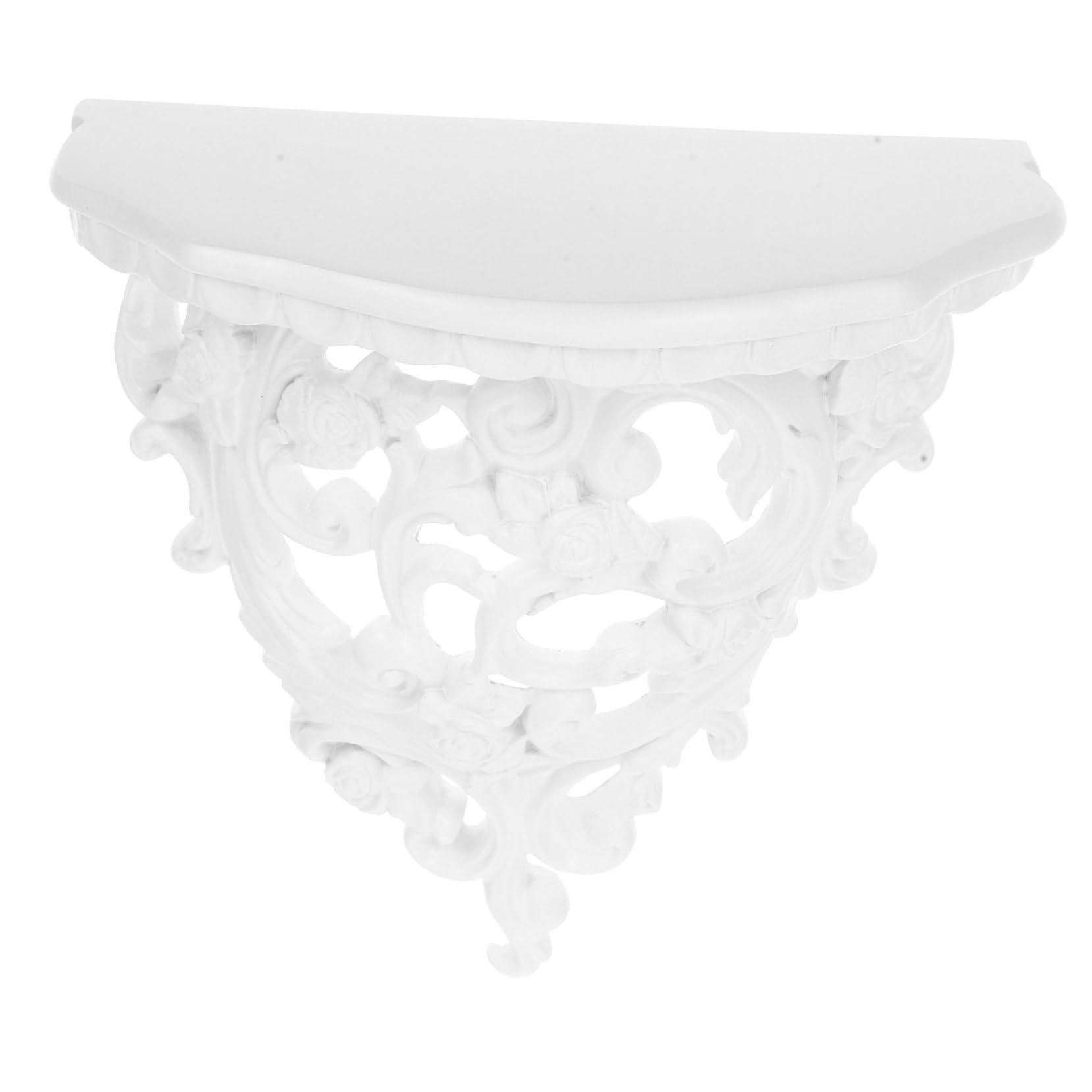 STOBAZA Wall Mounted Storage Shelf Vintage Floral Design Organizer Rack for Home Decor Hanging Shelf for Bathroom Kitchen Bedroom Space Saving