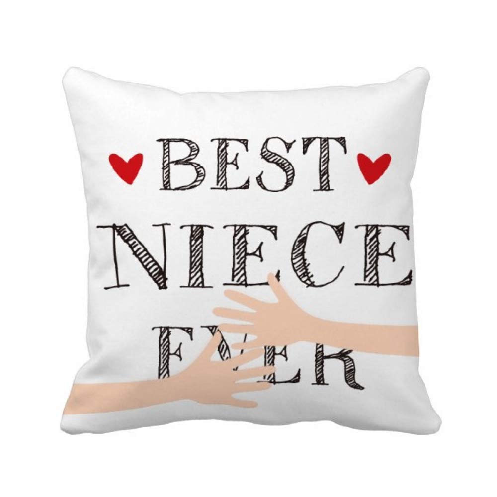 Coussin Meilleur nièce jamais et sa housse imprimée Coeur câlin