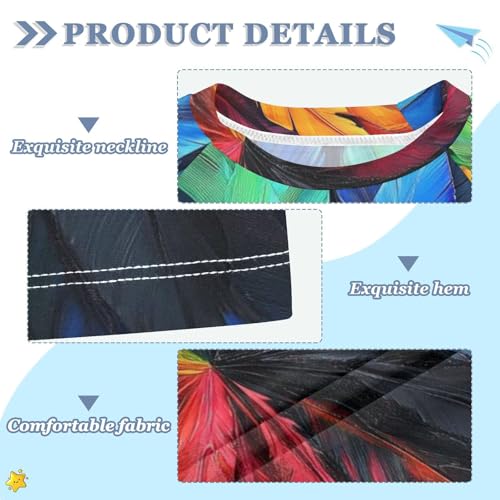 Boy Swimsuit Feather Colorful Sunscreen T-Shirts Swimwear Sets UPF 50+3