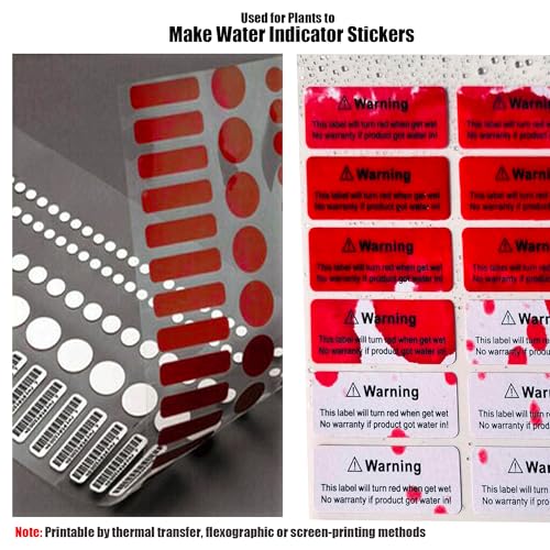 Image of - 1 Roll 2 inch x 10 Yards White Water Contact Indicator Tape for Warranty Void Instruction in Electronics Repair (6 Mil Thick Printable, Turn Red When Contact Water, Model: 0201) | Model 0201, Ultra-Thin 6 Mil, Printable and Die Cuttable, Top Quality with UL-969 Compliant, for Electronics Repair Warranty