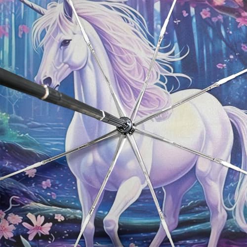 Parapluie licorne fleur de printemps, cadeau idéal compact - 5