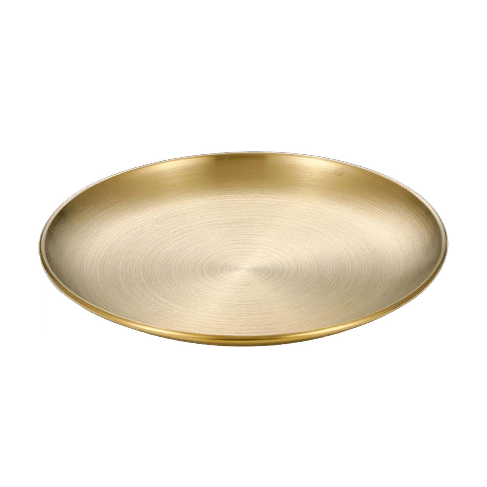Assiettes à dîner en Acier Inoxydable, Plateau de Rangement pour Couverts empilables, Assiette Ronde en métal, Assiette à Fruits, Assiette à dîner pour (Une Couleur 20 cm)