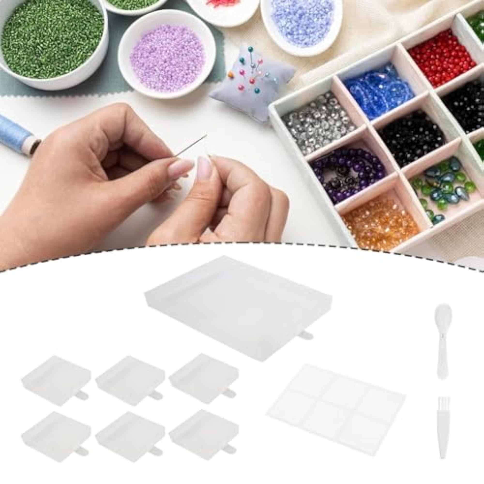 5D Diamond Paint Tray Set, Storage Organizer, Clear