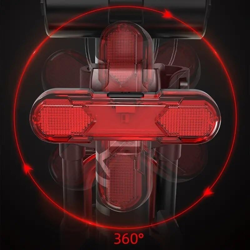 Luce Posteriore per Bicicletta, Luce Posteriore per Bicicletta Ricaricabile Tramite USB, per Casco da Ciclismo, Zaino, Luce Posteriore di Avvertimento di Sicurezza