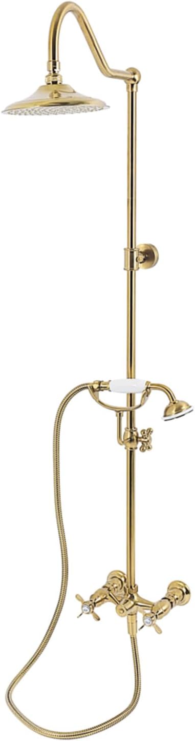 Kingston Brass CCK3667BEX Essx Wall Mount Rain Drop Shower System, Brushed Brass