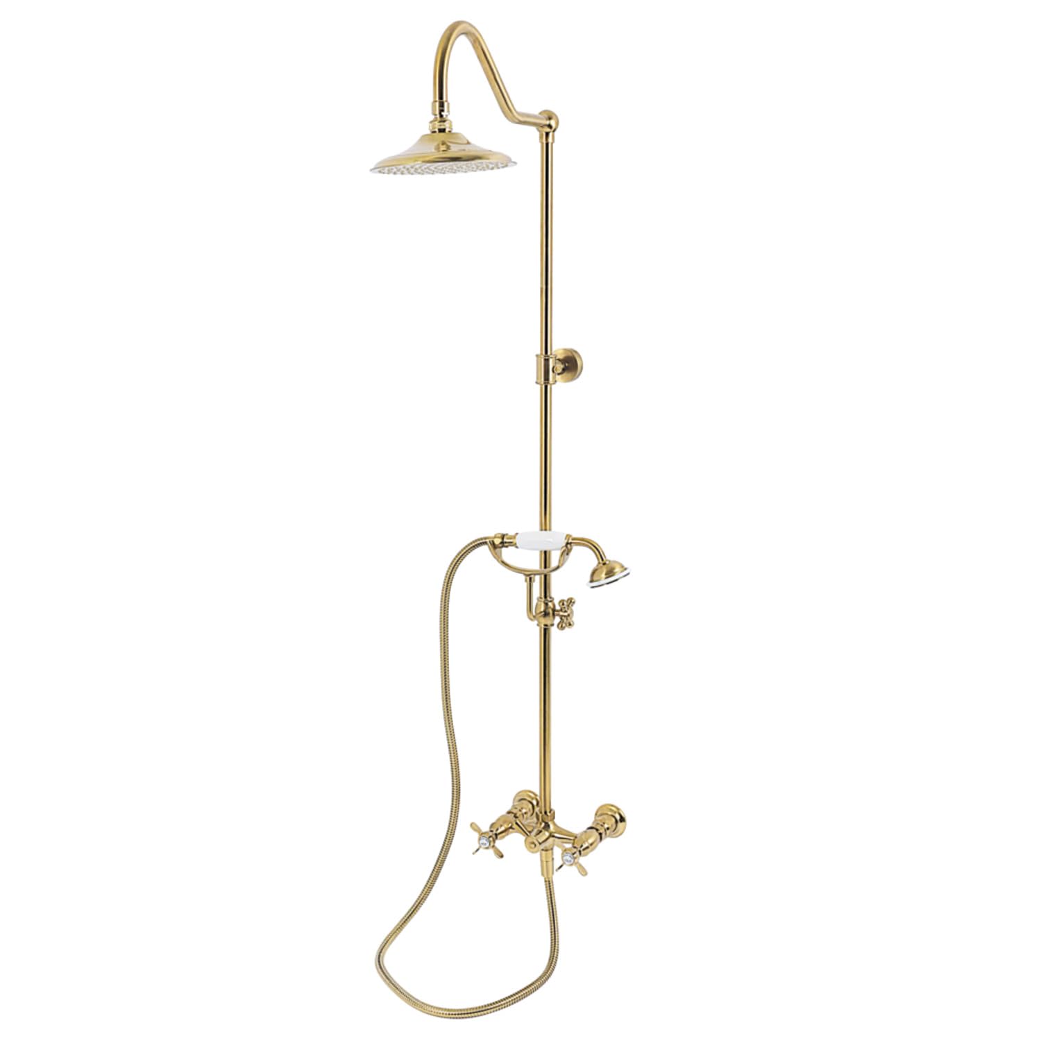 Kingston Brass CCK3667BEX Essx Wall Mount Rain Drop Shower System, Brushed Brass