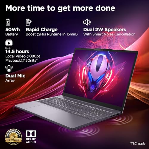 Image of Lenovo IdeaPad Slim 3 14 inch (35.5cm) FHD Laptop | Intel Core i5-12450H 12th Gen | 16GB RAM | 512GB SSD | Windows 11 | MS Office 2024 | Grey | 1.37Kg | Model 83EQ0074IN​