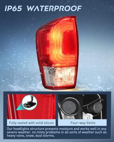 Image of Nilight Taillight Assembly Compatible with 2016 2017 2018 2019 2020 2021 2022 2023 Toyota Tacoma Rear Lamp Replacement OE Style Driver Side