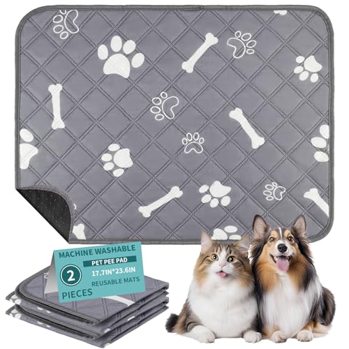 Wozzies 2 Pezzi Traversine Cani Lavabili, 45x60 cm Tappetini Assorbenti per Cani, Tappetino per Cuccioli è Adatto per Gatti, Suini, Conigli, può Essere Lavato in Lavatrice