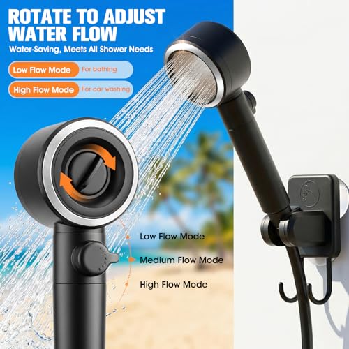 Ducha portátil para camping LanBlu 10000mAh con bandeja portátil miniatura 6