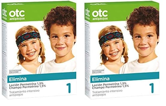 OTC Antipiojos - Pack Permetrina para Eliminar Piojos y Liendres, incluye Loción (125 ml) + Champú (125 ml) + Gorro + Lendrera (Paquete de 2)