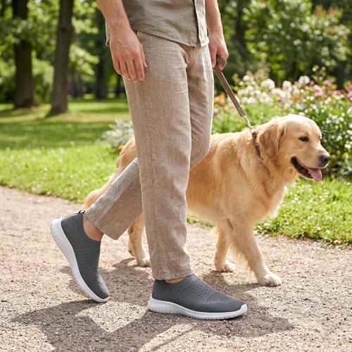 Image of TIOSEBON Men's Slip On Walking Shoes Arch Support Knit Mesh Lightweight Casual Comfortable Gym Workout Running Tennis Travel Standing Sneakers