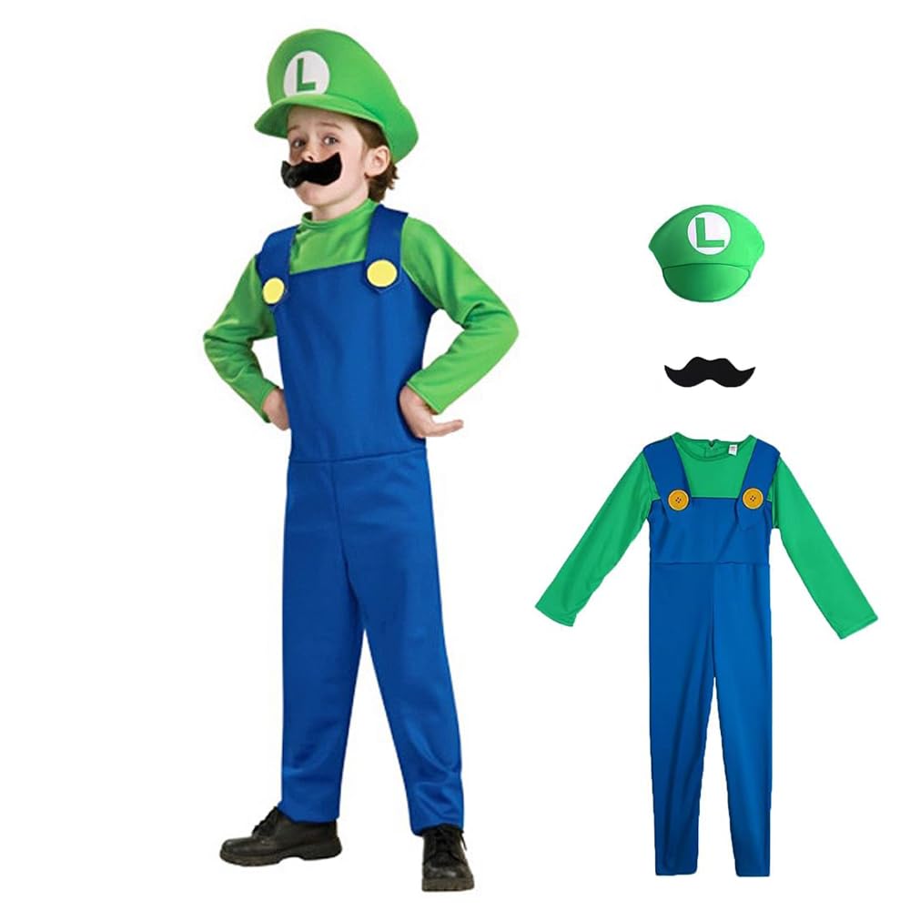 Super Brothers Costume Halloween Cosplay Jumpsuits For Kids and Adults