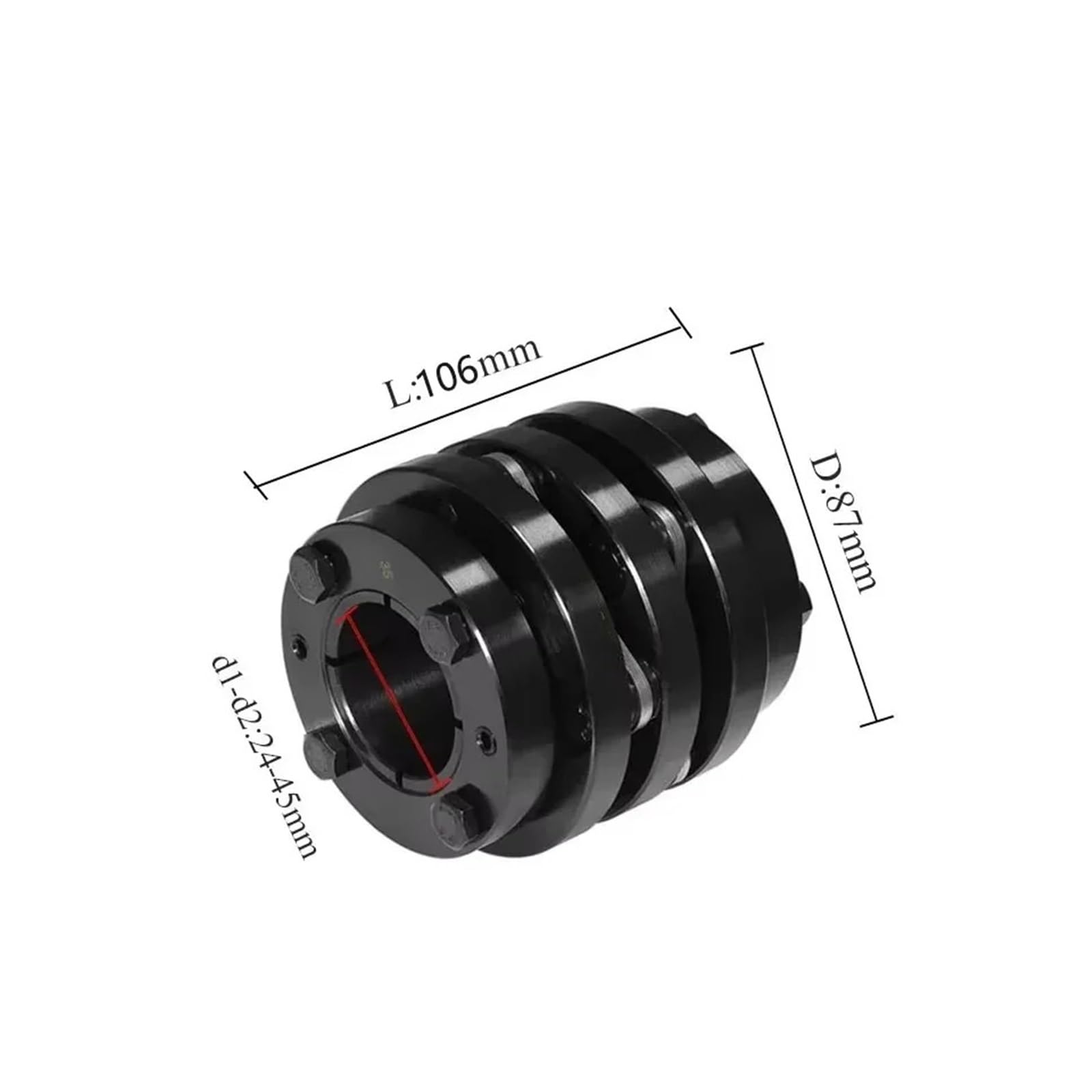 Giunto a membrana con manicotto di espansione, CLZ-87X106 45# Giunto for albero a membrana in acciaio for parte motrice del mandrino CNC(CLZ-87X106-24x30)