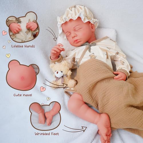 Muñeca Reborn de Silicona Realista 18.9 pulgadas miniatura 4