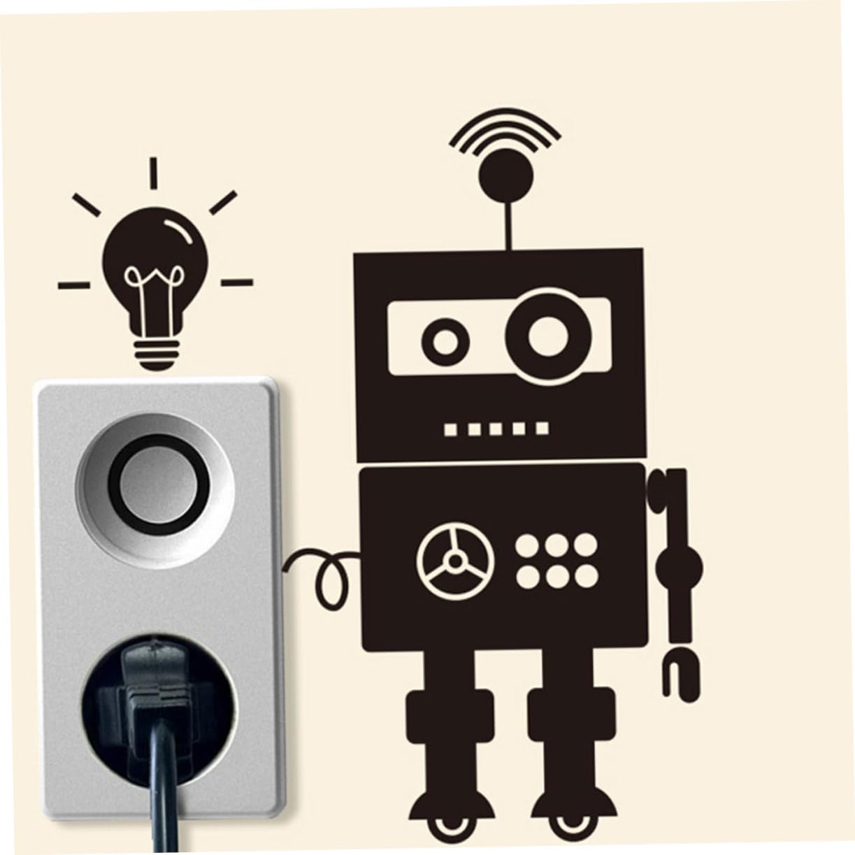 VICASKY 12pezzi Adesivi Interruttore Robot Creativi Per Decorazioni Murali Stickers Rimovibili Per Camerette e Salotti Design Unico
