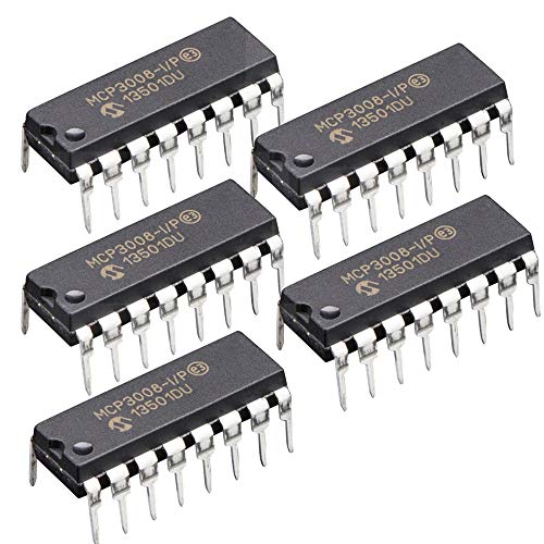 Image of MICROCHIP MCP3008-I/P Analogue to Digital Converter, Octal, 10 bit, 200 kSPS, Single, 2.7 V, 5.5 V, DIP (5 pieces)