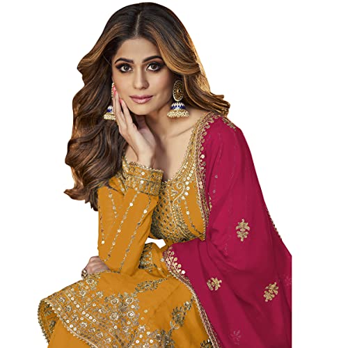 Image of SHAFNUFAB Womens Net Semi Stitched pakistani suit set for women Ladies use pakistani suit set for women And suits for women with dupatta And pakistanisuits for women kurta set