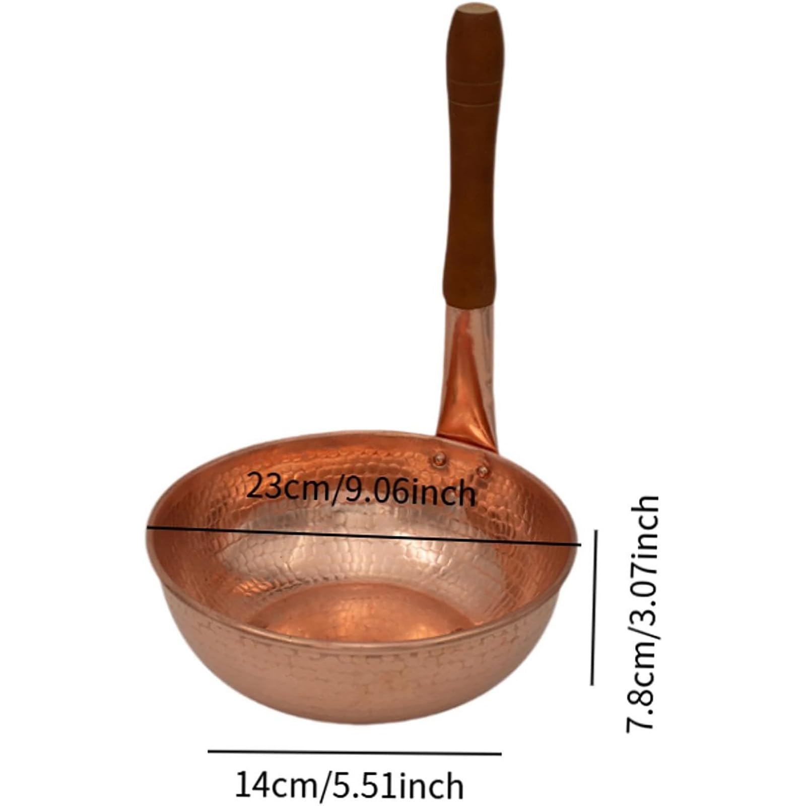 Cacerola de cobre de fondo plano, olla multifuncional para cocinar en estufas, sopas, calentar mantequilla y hacer caldo