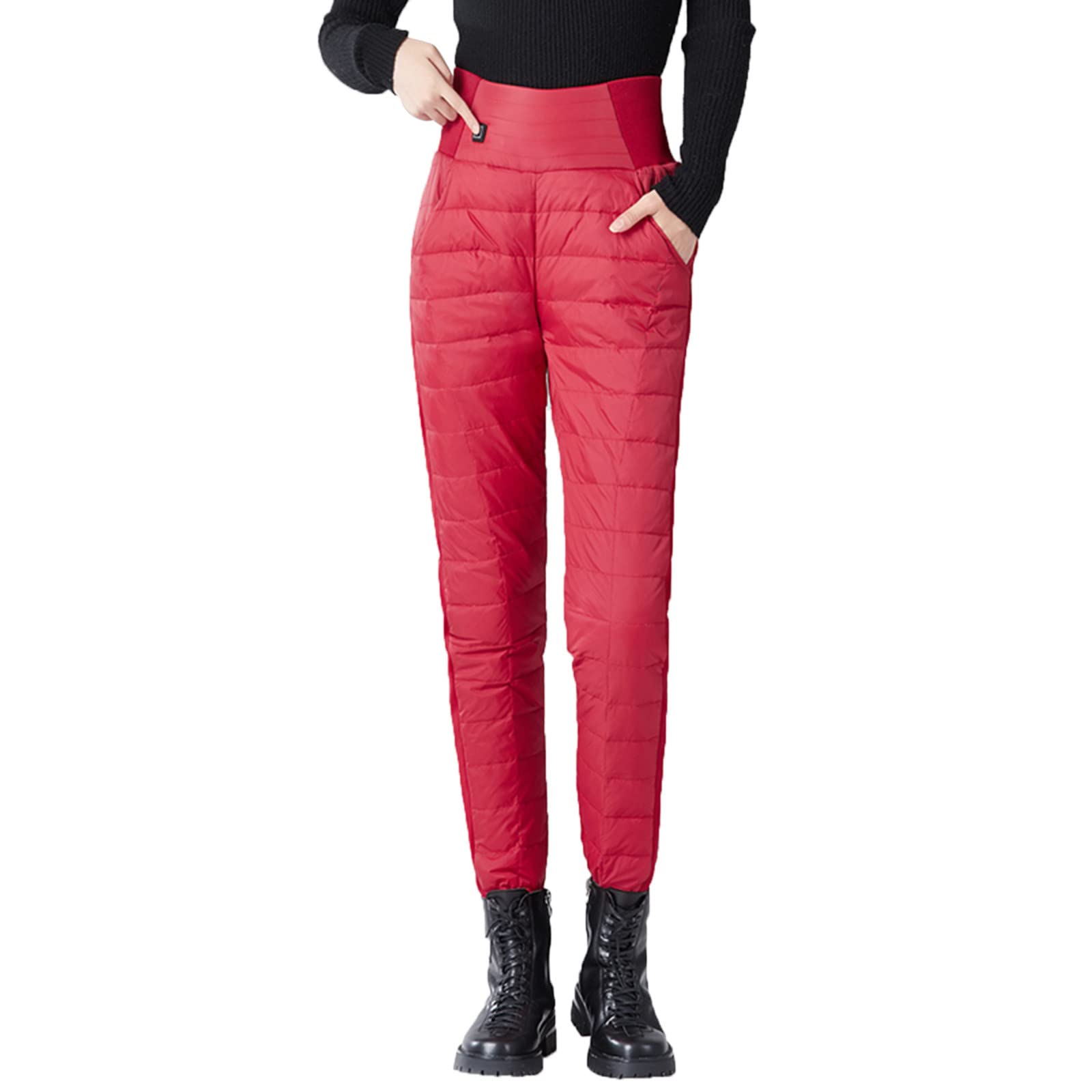 Thermohose Damen Warm Lang Winterhose Gefütterte Bequeme Daunenhose