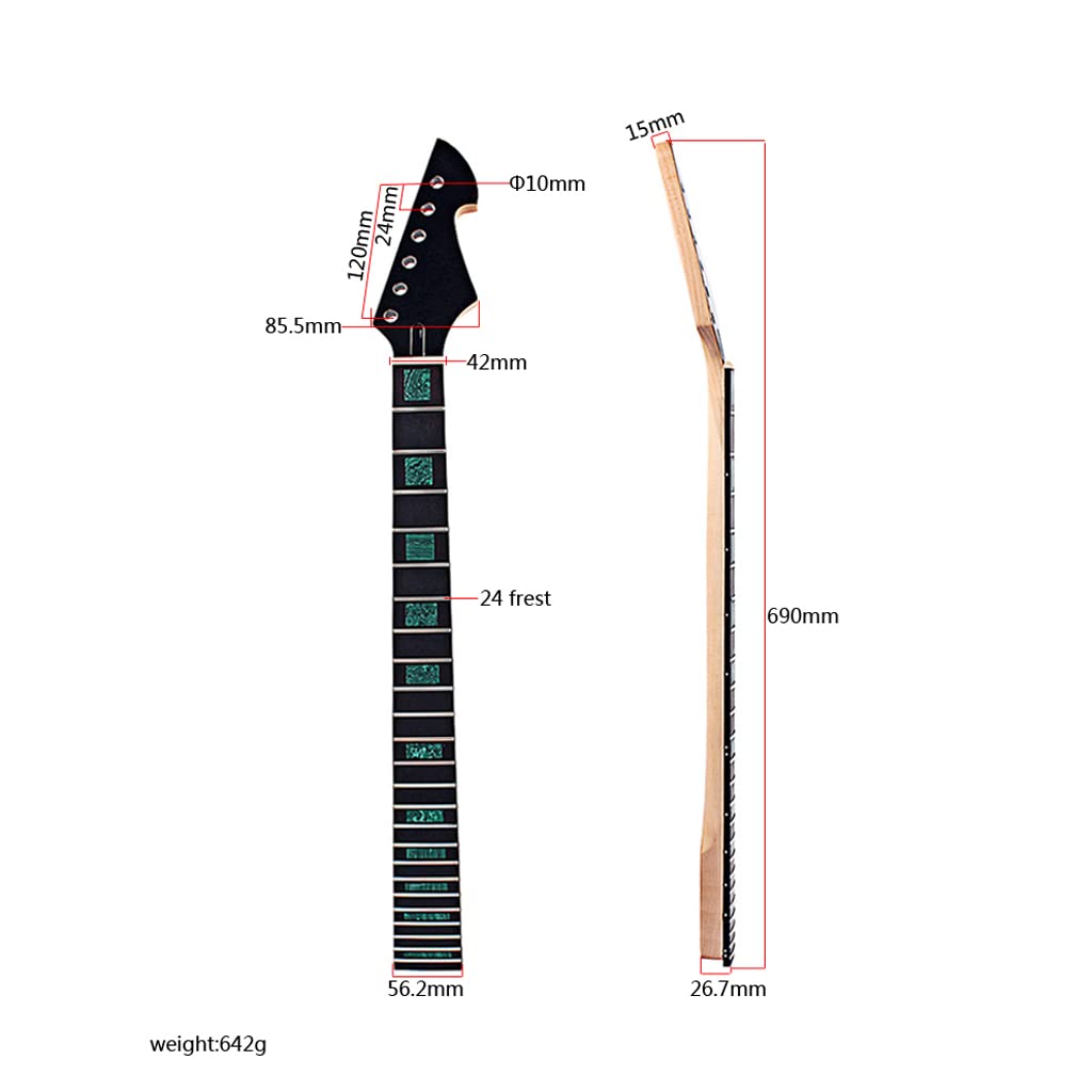 Amazon.com: Ogdni Electric Guitar Neck, 24 Fret 25.5 inch Maple