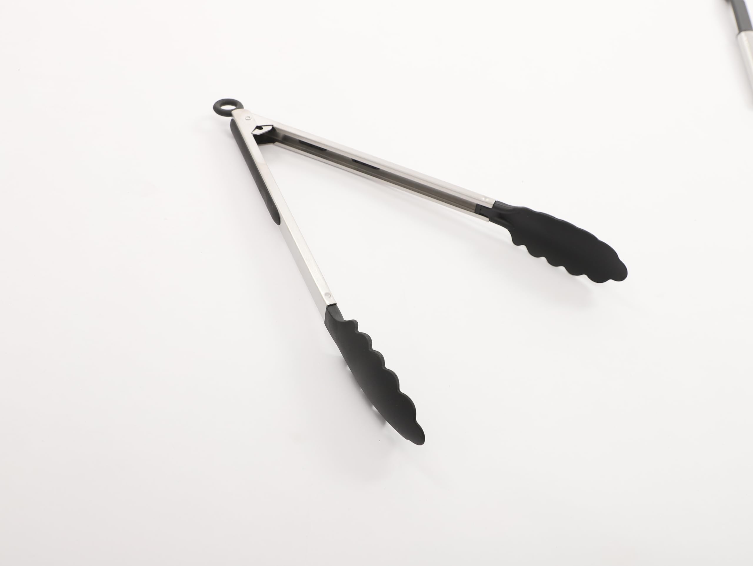 Juego de 40 utensilios de cocina de acero inoxidable, resistentes al calor, resistentes al calor hasta 210 °C, de nailon, color negro y plateado