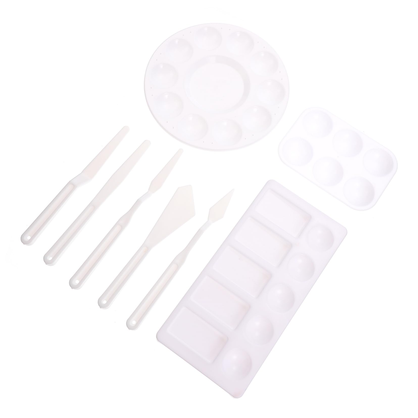 ARTIBETTER 1 Set Art Painting Color Mixing Trays with Scrapers Durable and Watercolor Pigment Palette for Artists Amateurs and Painting Supplies