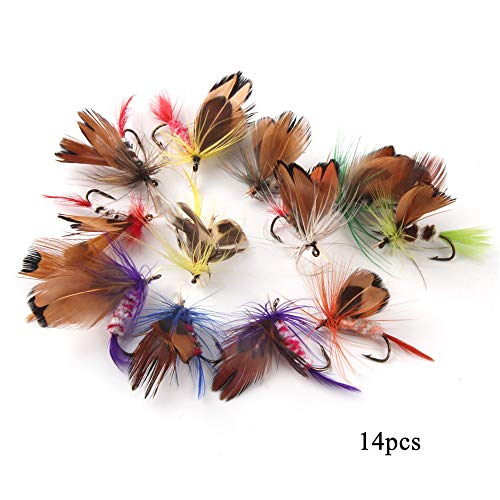 CHSEEO 64 Stück Angel-Fliegen Kunstköder Set Angel-Köder Fliegen Forellenköder Fliegen Fischen Köder Haken Perfekt zum Zander Angeln Barsch Forelle Dorsch Angelzubehör Angelset #3 - Image 5